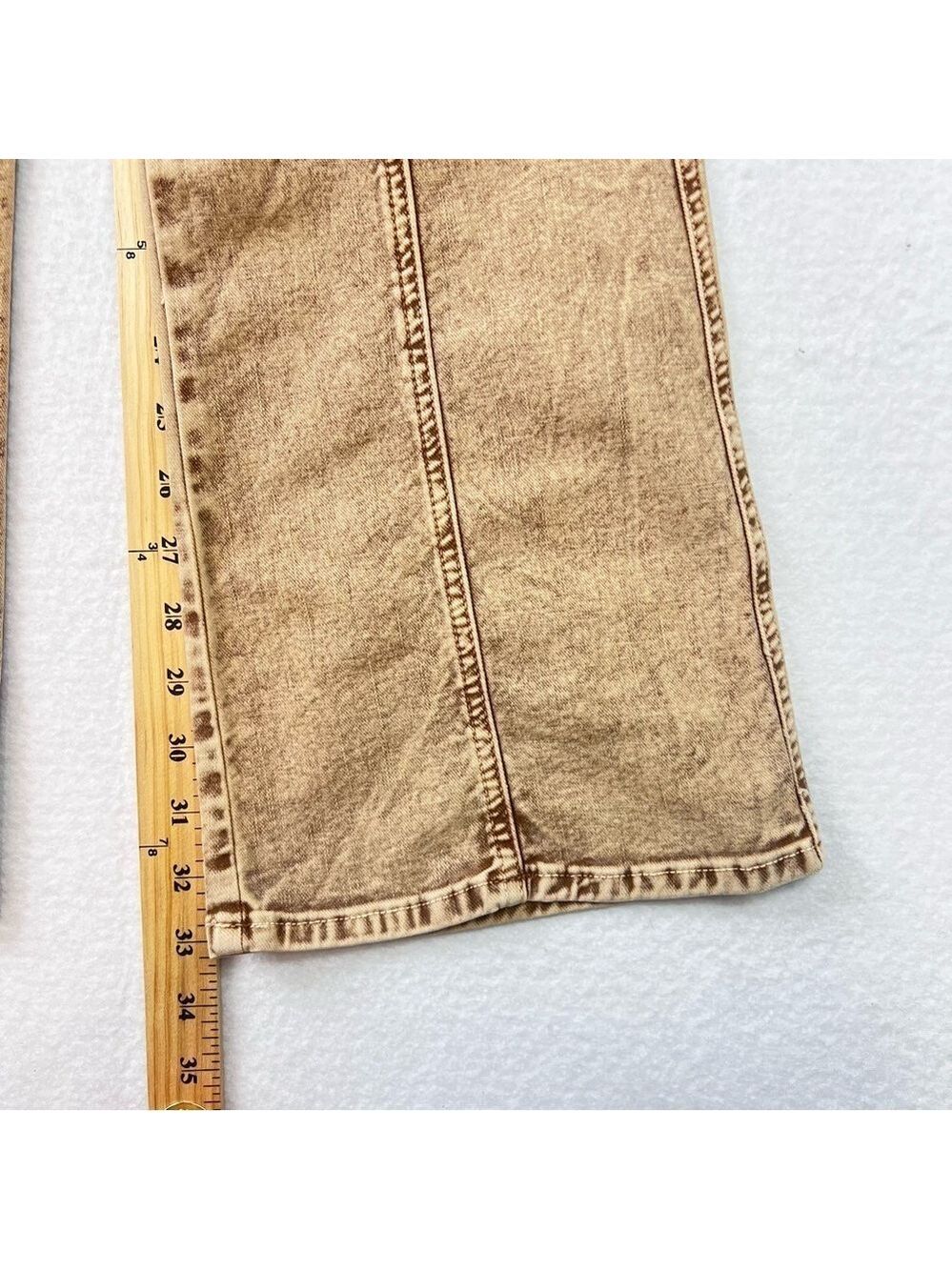 MOTHER Wide Leg Jeans The Swiss Army Desperado Heel Jeans in Tan Sz 28 NWT - Picture 12 of 16